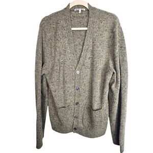 Alex Mill Womens Merino Wool Alpaca Speckled Cardigan Sweater Sz L Quiet Luxury